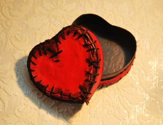 Items similar to halloween meets valentines day zombie heart box on Etsy