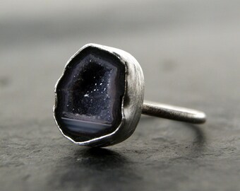 Tabasco Geode Druzy Ring in Sterling Silver - CUSTOM MADE