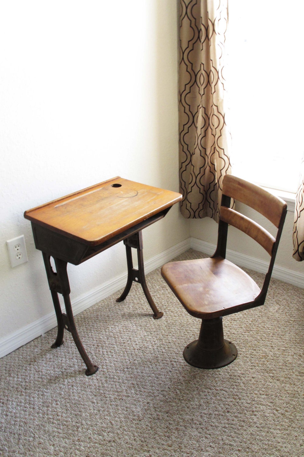 Sale Antique School Desk and Chair