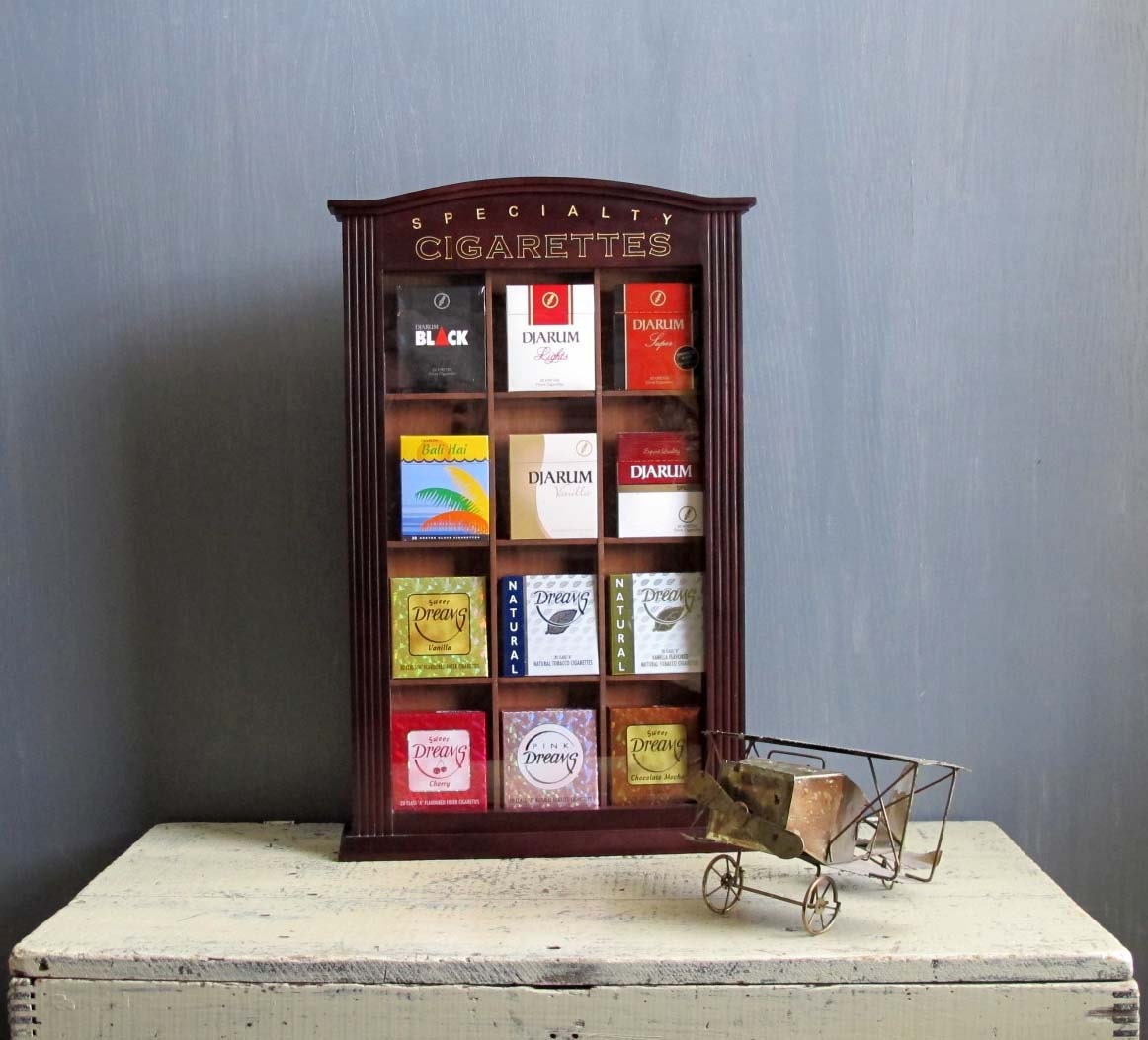 Clove/Cigarette Display Case Djarum Cloves Wood and Glass