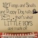 Frogs and Snails and Puppy Dog Tails LITTLE BOYS Nursery Vinyl Wall Words lettering letters Decal