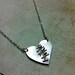 Mended Heart. Sterling Silver and thread. Mended Heart Necklace. Broken Heart.
