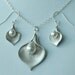 Sterling Silver Calla Lily Pearl Flowers Necklace/Earrings ---SET, Bridesmaids Gift Set Jewelry