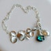 Bridesmaids Gift Set ----4 Sterling Silver Orchid - Peacock and Pearl Charm Bracelet