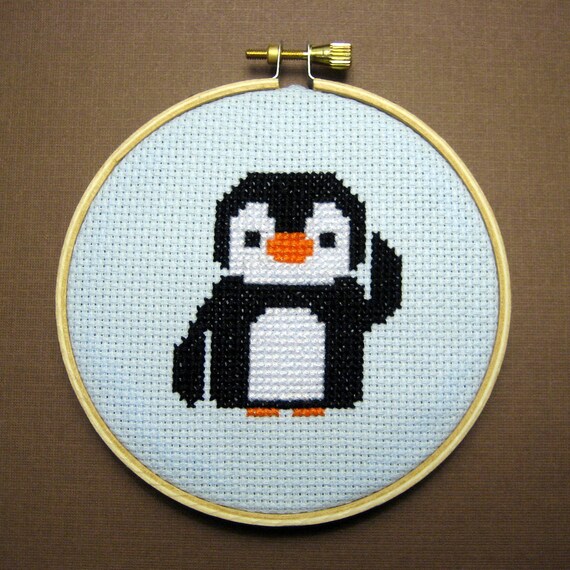 Items similar to Cross Stitch Pattern - Hello Baby Penguin on Etsy