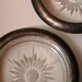 Silver Plated & Pressed Glass Coaster Set Starburst/Snowflake Design