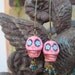 SALE - Pink Howlite Skull and Blue Swarovski Crystal Earrings