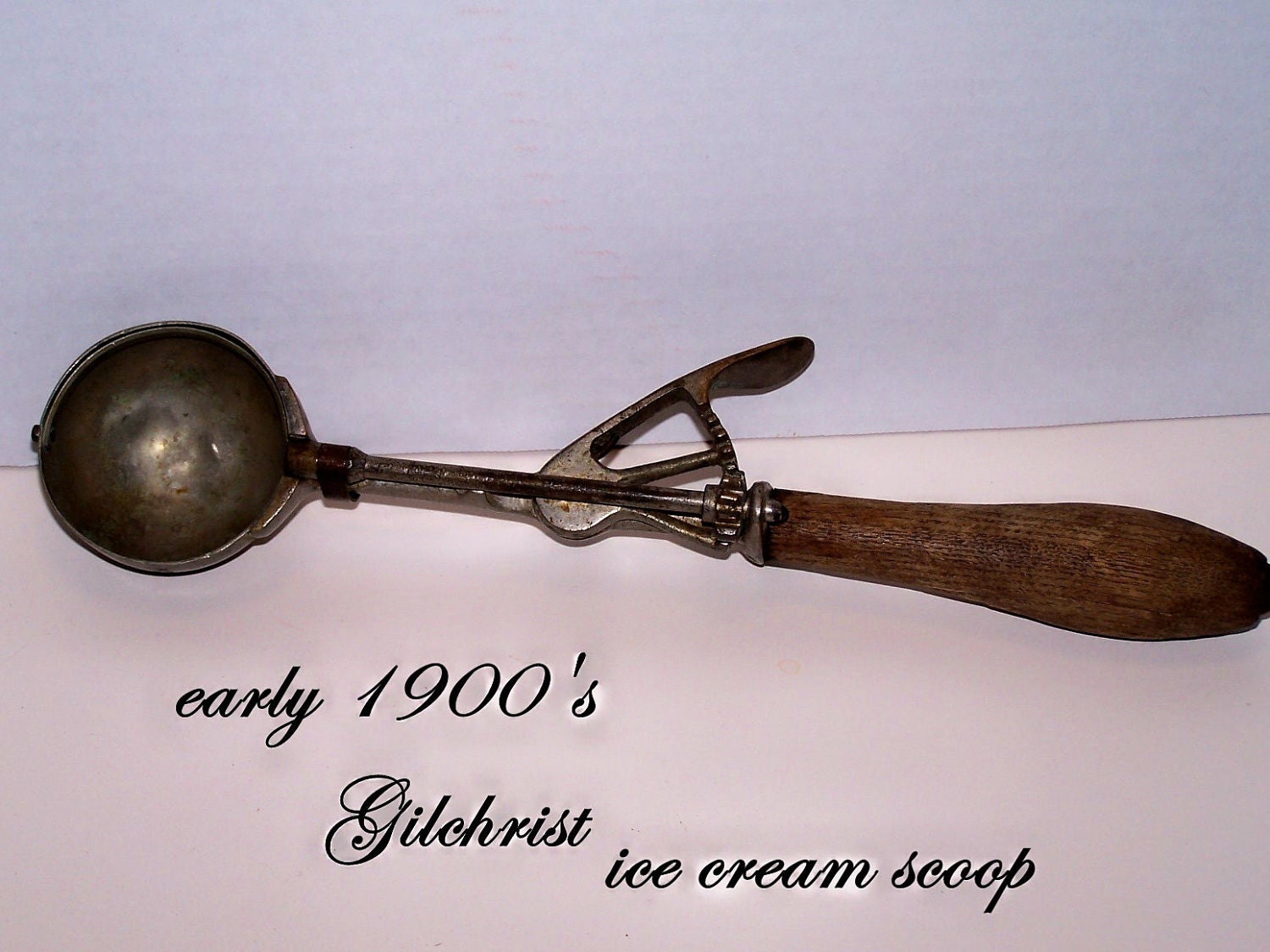 Antique Ice Cream Scoop Gilchrist Early 1900's Wooden