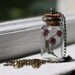 Glass Vial Necklace with Dried Pink Flowers