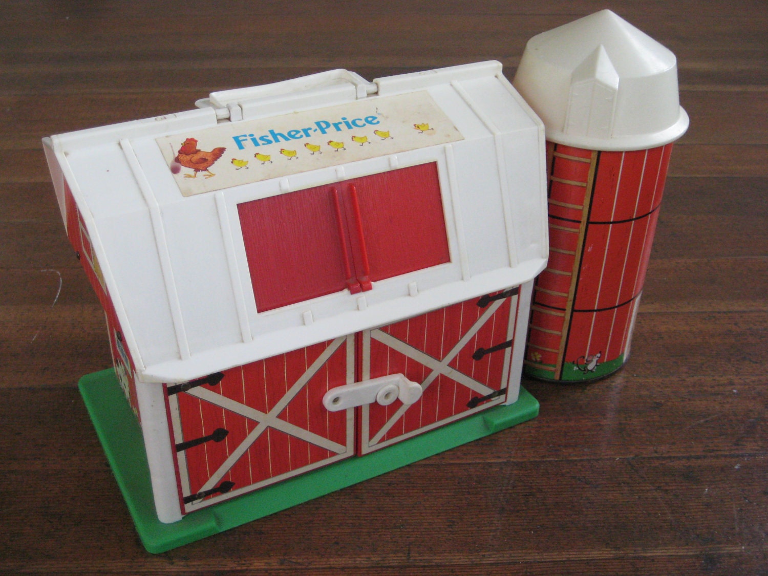 Vintage Children's Toy Fisher Price Red Barn and Silo