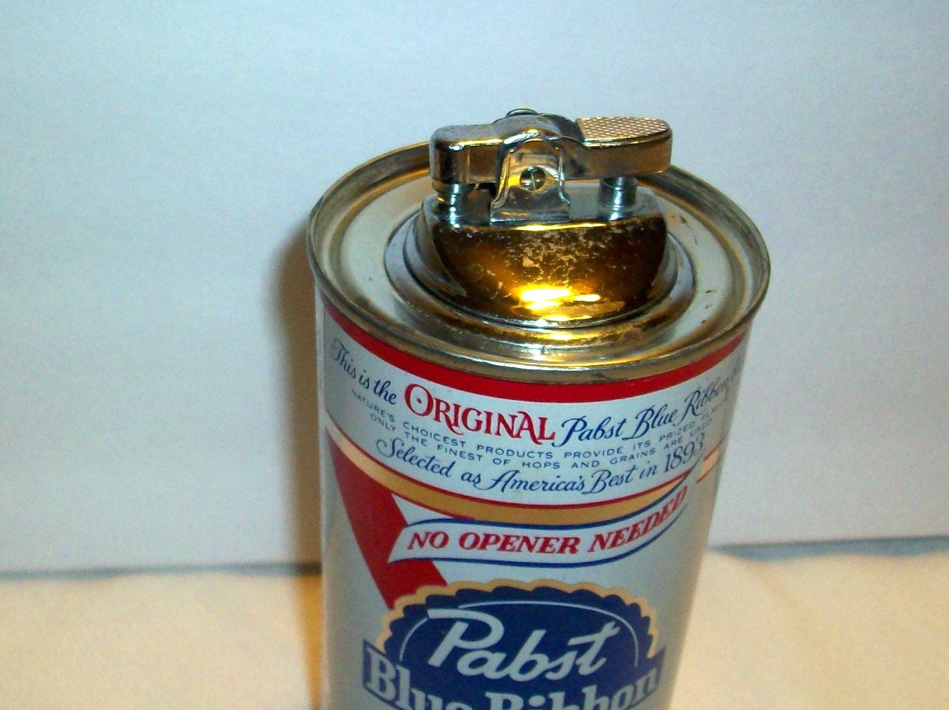 1960s Pabst Blue Ribbon Metal Beer Can Lighter