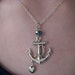 Silver Anchor Necklace I love my Sailor Necklace navy sea heart and anchor