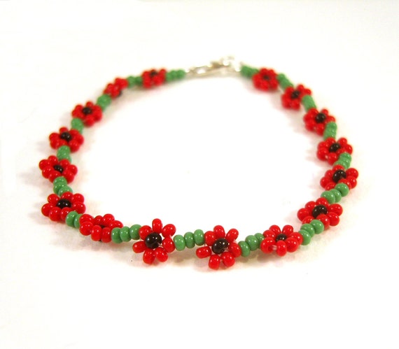 remembrance poppy bracelet