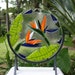 CARNIVAL Art glass fused stained glass cut Bird of Paradise flower sculpture tropical home decor bright colorful
