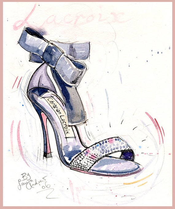 Fine Art SHOE PRINT of Christian Lacroix shoes bow shoe