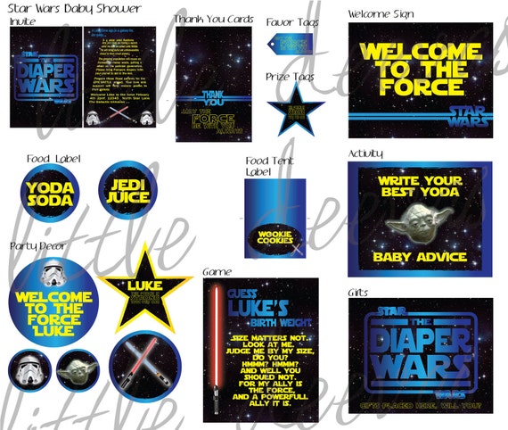 Items similar to Star Wars Baby Shower Printable Party Pack on Etsy