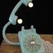 Upcycled Vintage Aqua Blue Rotary Dial Telephone Lamp