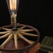Upcycled Buggy Wheel Post Cap Wood Filament Lamp