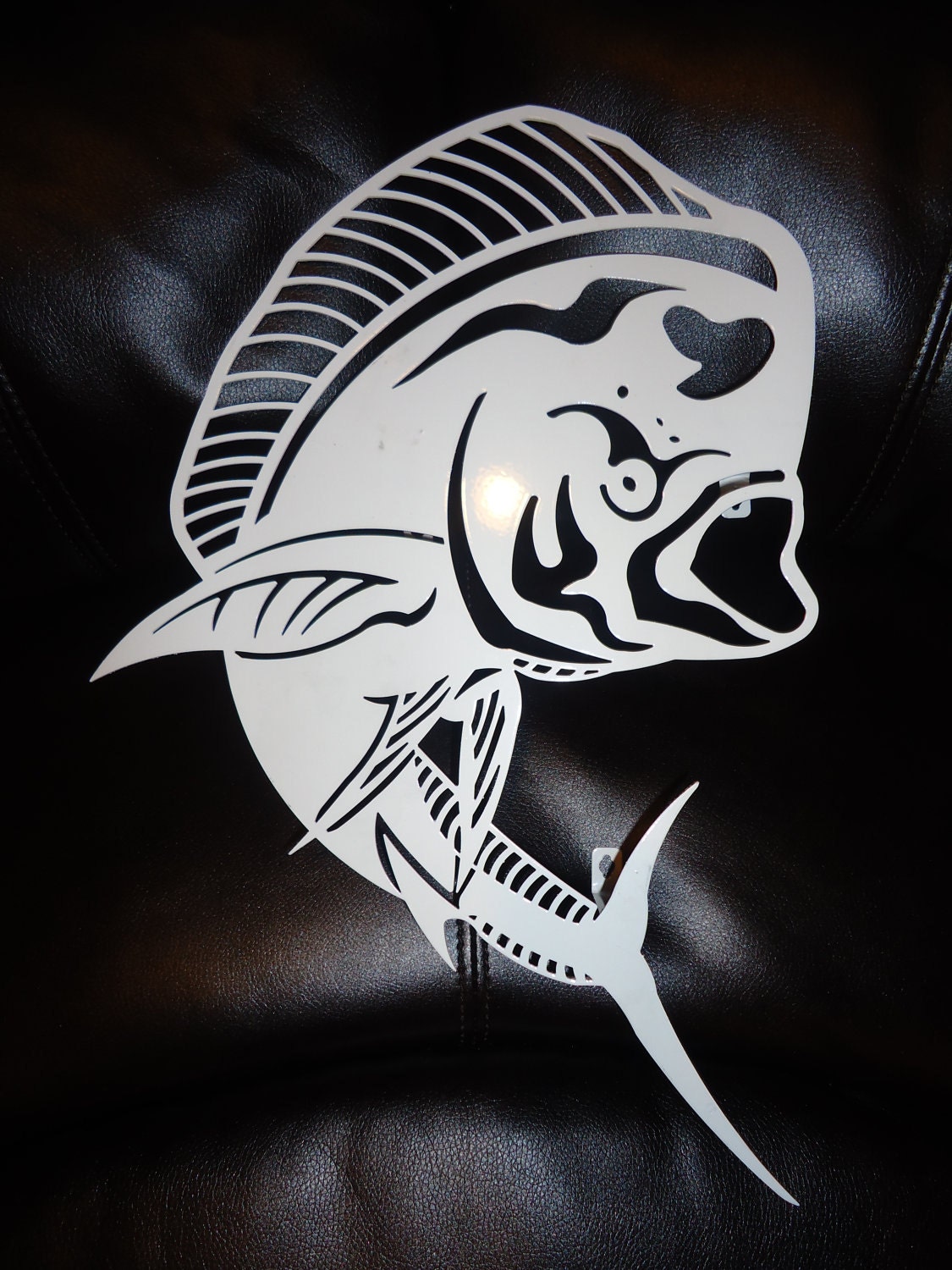 BULL Dolphin Mahi Mahi F ish Laser Cut Metal Marine Fish Wall