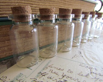8 Glass Vials Corks 45x22mm - Ships IMMEDIATELY from California - BC70
