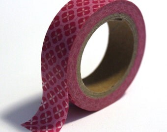 SALE Pink Washi Tape - Retro Doily Pattern - 15mmx10m - 1 Roll - Ships IMMEDIATELY from California - TP94