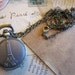 1pc Pocket Watch Antique Bronze Eiffel Tower 21 x 13mm - Ships Immediately from California - PW02