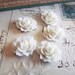 Resin Flower Cabochons in White (Emily Collection) 18x14mm 5pcs - Ships IMMEDIATELY from California - C08W