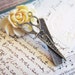 5pcs Antique Bronze Scissors and Comb "Stylist" Charms 54x23mm - Ships IMMEDIATELY from California - BC187