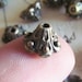 Bronze Bead Caps Flower Dot 10x5mm 25pcs - Ships IMMEDIATELY from California - B25