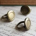 25 WHOLESALE Rings Bronze Lockets (Holds 14mm) 20mm - US 6.75mm Adjustable - Ships IMMEDIATELY from California - A38b