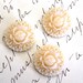 3pcs Pinkish Cream Resin Flower Cabochons (Bouquet Collection) 21mm - Ships IMMEDIATELY from California - C25PC