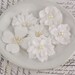 REDUCED Charolette Flowers in Snow - Pretty Glittered Fabric Flowers 2012 - Prima - 557331