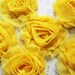 Yellow Flowers Chiffon Shabby Fabric Rosette 2 1/2" 6pcs - ROS1