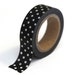 Washi Tape - Black and White Polka Dot - 15mm x 10m - TP30