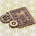 Bronze Clock Charms - Antique Bronze - Clock Gears - 50x40mm - 2pcs - Ships Immediately from California - BC08