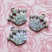 Rhinestone Crown Charms Silver 21x20mm - Ships IMMEDIATELY from California - SC227
