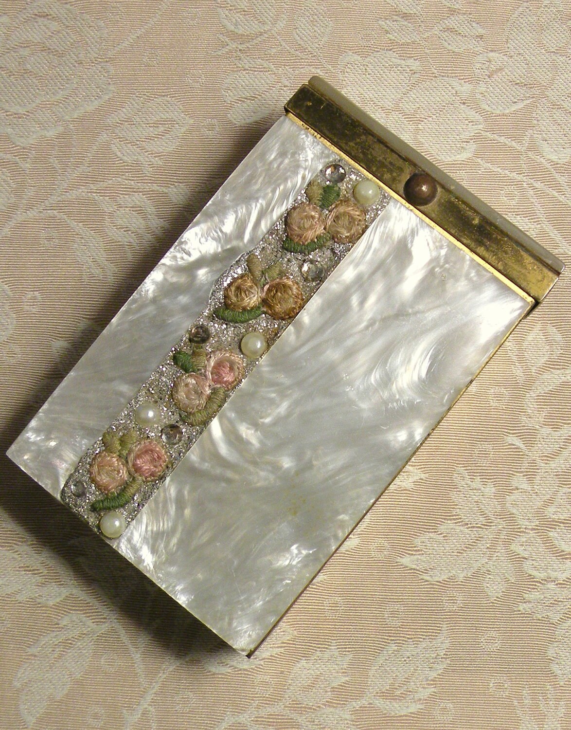 Vintage Cigarette Case Mother of Pearl by RosePetalResources