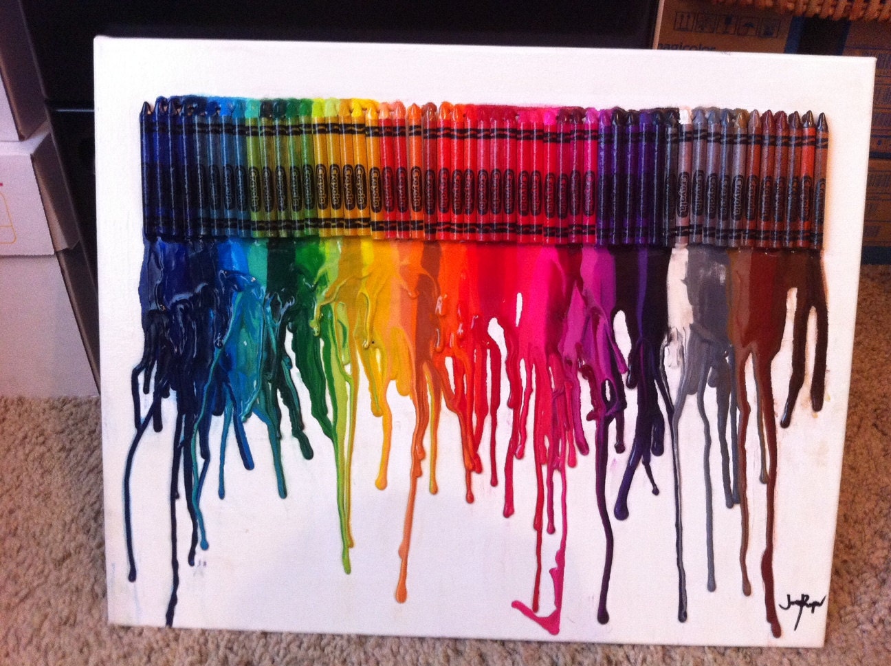 Rainbow Crayon Drip Artwork