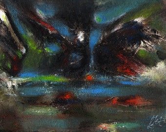 Original ABSTRACT Oil Painting ART Artwork from Artist