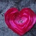 Bachelorette party Fabric heart brooch and hair pin (2 in 1). Hot pink, raspberry, fuchsia color.