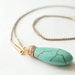 SALE Turquoise Necklace : Wired Turquoise Tear Drop Necklace
