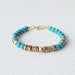 Stack Bracelet : Summer Jewelry - Turquoise with Mix Brass Beaded