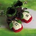 Knitted Baby booties "Two Apple halves", baby shoes, hand knit baby shoes