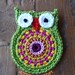 Crochet owl application 'apple green' ..... (this is not a pattern) .....