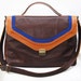 Designer Vintage Leather Bag - Dark Brown MaxiMona Bag - Shoulder Bag - Laptop Bag