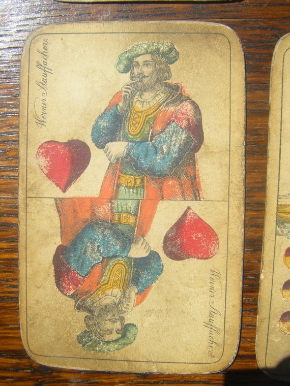 1800's 4 playing cards Wilhelm Tell Werner Stauffacher