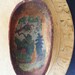 Antique Oil Painting in Wooden Spoon, Hand Painted Landscape