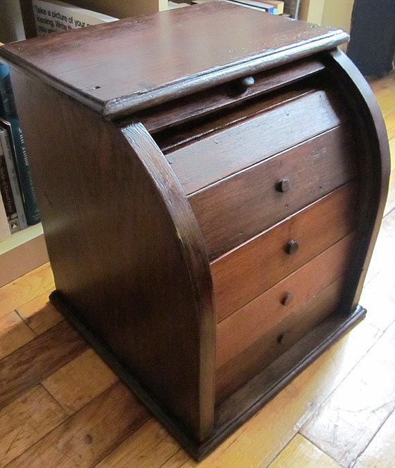 Antique Mini Roll Top Chest of Drawers