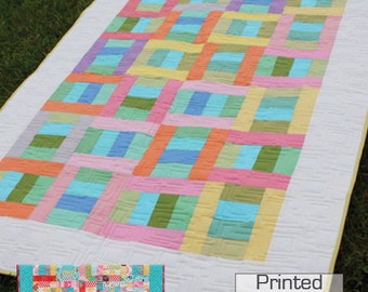 Can Can 2-1/2" Strip Quilt Pattern - Includes Multiple Sizes - Crib to King size - Printed Pattern