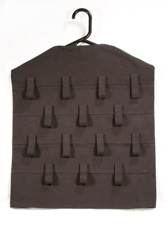 Items similar to Clothes Hanger Necklace Organizer in Black Canvas on Etsy
